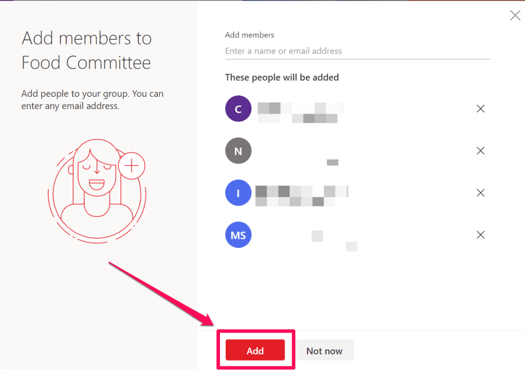 Add Button in Add Members Window