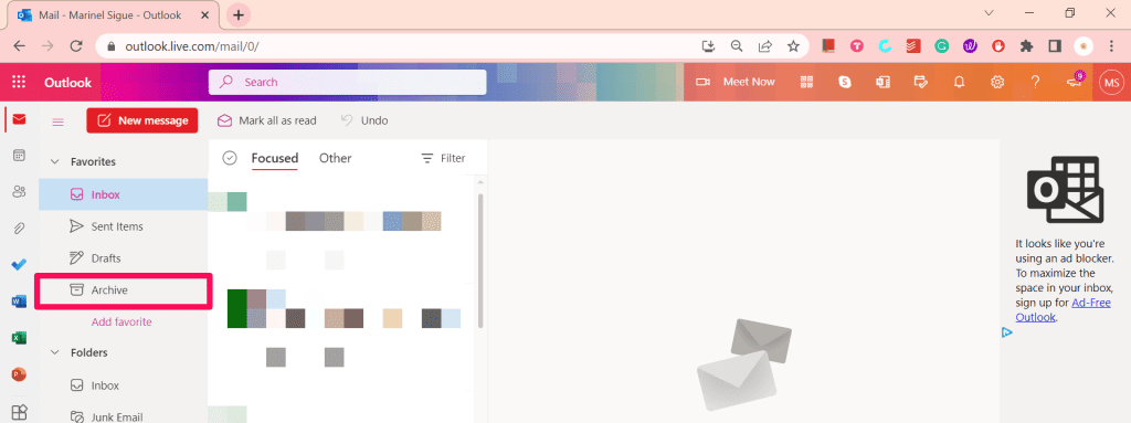 Archive Folder in Outlook Web