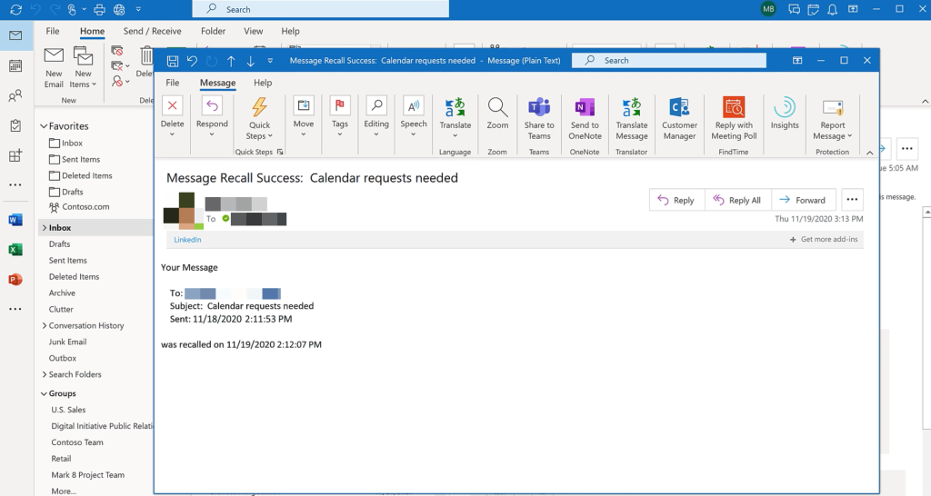 How to Recall an Email in Outlook