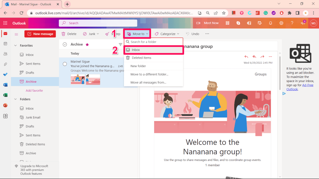 Move to Inbox Option