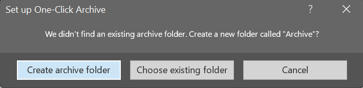 Set Up One-Click Archive Folder Pop-Up