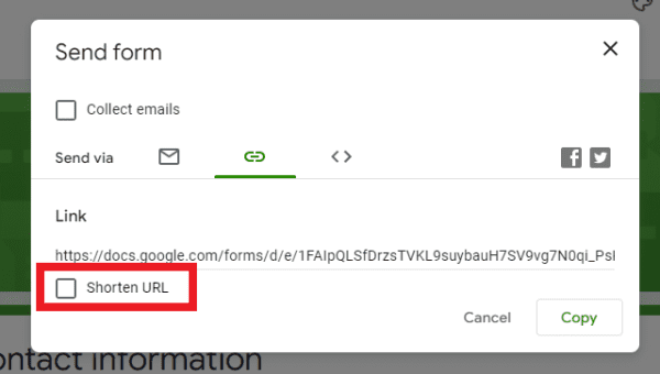 Shorten URL