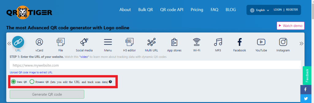 static or dynamic QR code