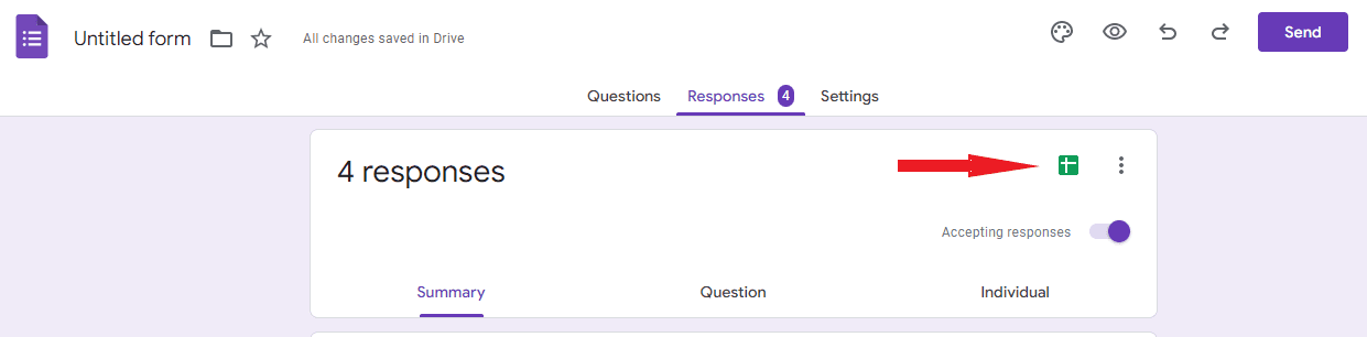 Responses in sheets.